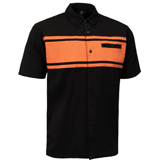 MMCC Men's Gear Head Classic Mechanic Button Up Shirt - Dual Chest Pockets - Microfiber Panel