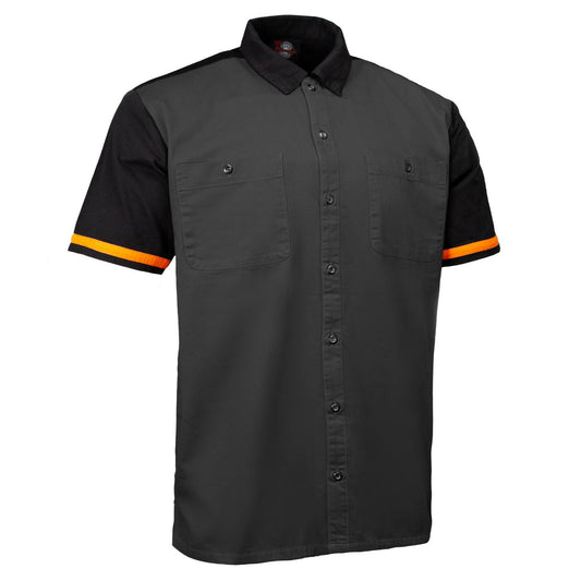 MMCC Men's Pit Line Mechanic Button Up Shirt - Dual Chest Pockets - Microfiber Panel - Rider Ready - MMC16023