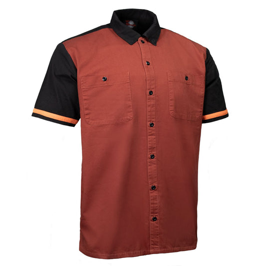 MMCC Men's Pit Line Mechanic Button Up Shirt - Dual Chest Pockets - Microfiber Panel - Rider Ready - MMC16024