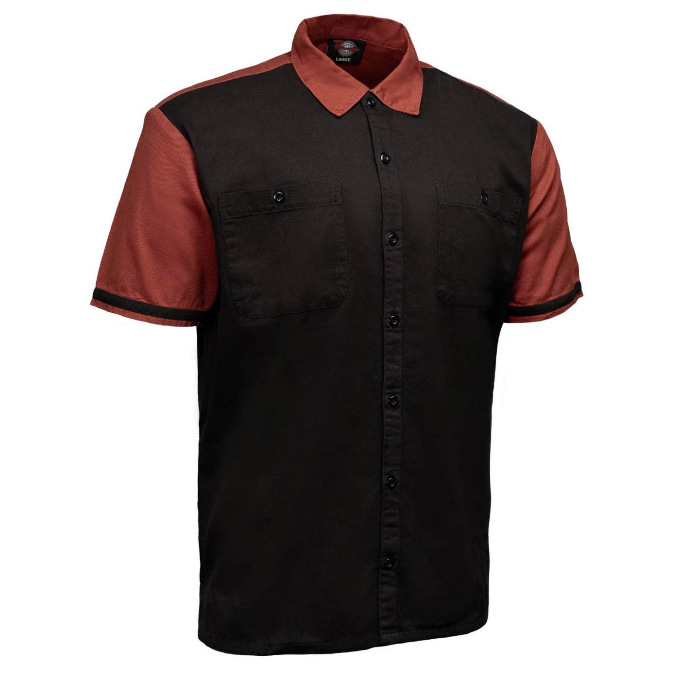MMCC Men's Pit Line Mechanic Button Up Shirt - Dual Chest Pockets - Microfiber Panel - Rider Ready - MMC16025