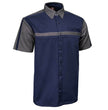 MMCC Men's Pit Line Mechanic Button Up Shirt - Dual Chest Pockets - Microfiber Panel - Rider Ready - MMC16027