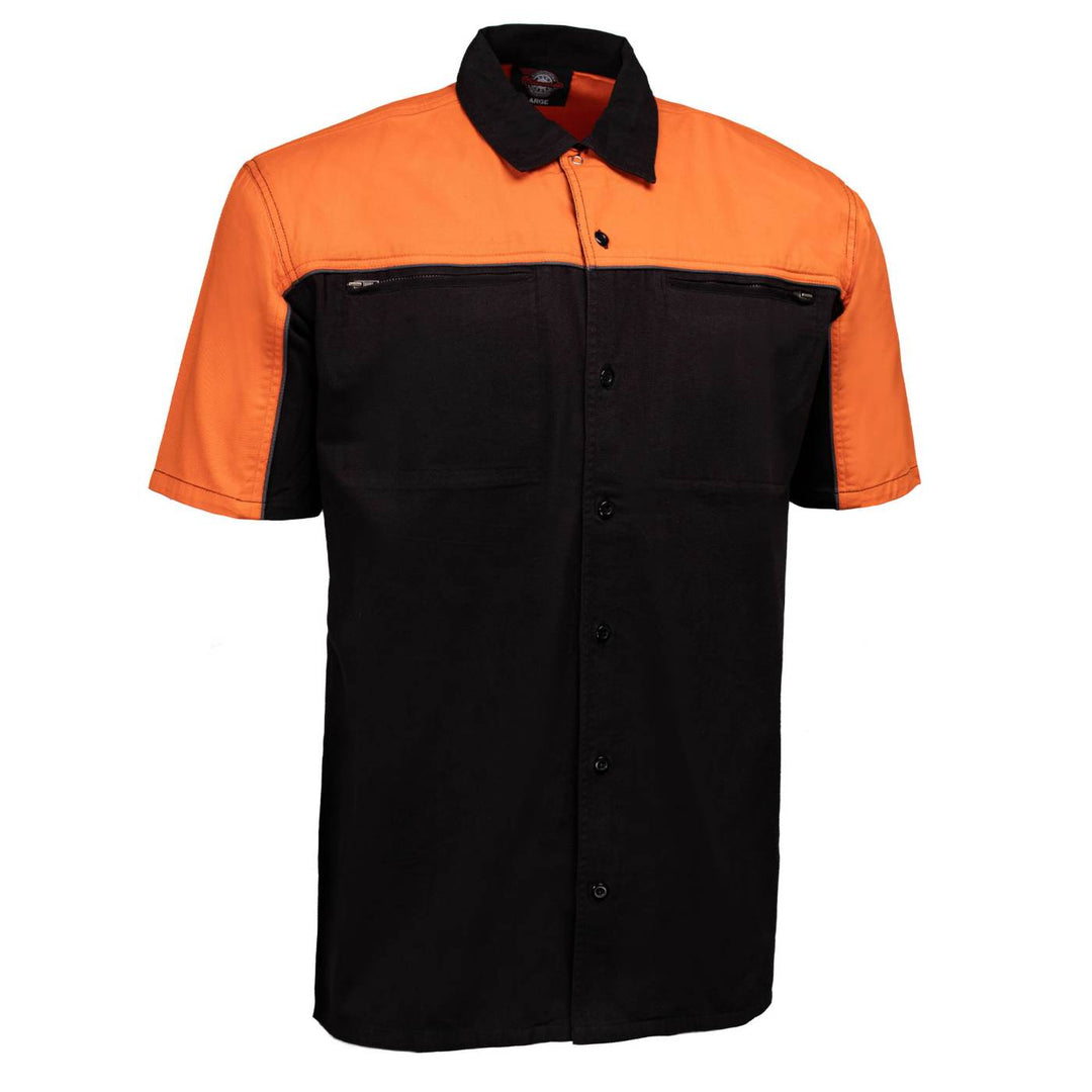 MMCC Men's Reveline Classic Mechanic Shirt - 100% Cotton - 2 Chest Zipper Pockets - Microfiber Panel