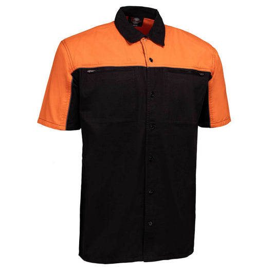 MMCC Men's Reveline Classic Mechanic Shirt - 100% Cotton - 2 Chest Zipper Pockets - Microfiber Panel