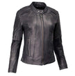 Milwaukee Motorcycle Clothing Co. Women's Foxy Scooter Style Black Premium Leather Jacket w/ Mandarin Collar MMC20000