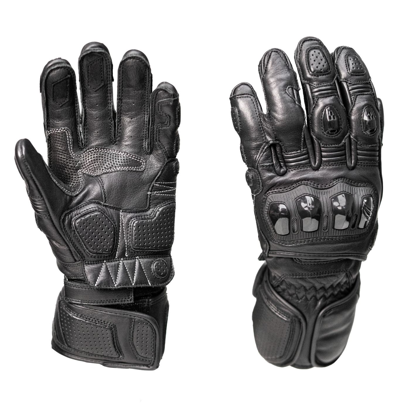 MMCC Men's Vader Racing Style Premium Leather Gauntlet Glove w/ i-Touch Technology - MMC70000