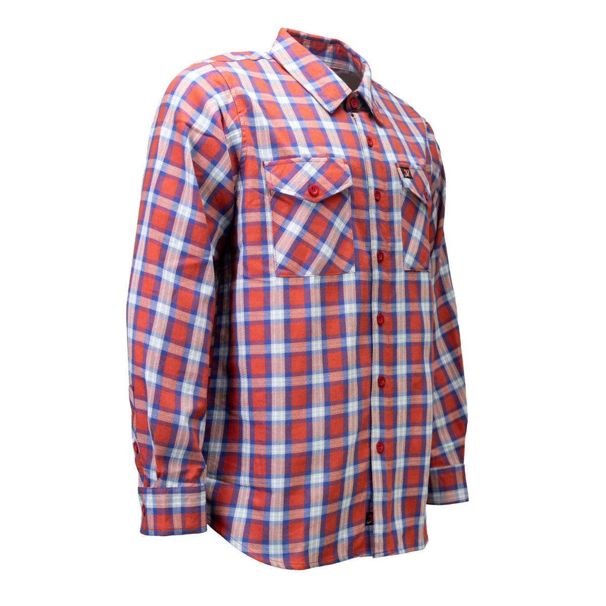 Milwaukee Leather MNG11670 Men's Red, Blue and White Long Sleeve Cotton Flannel Shirt