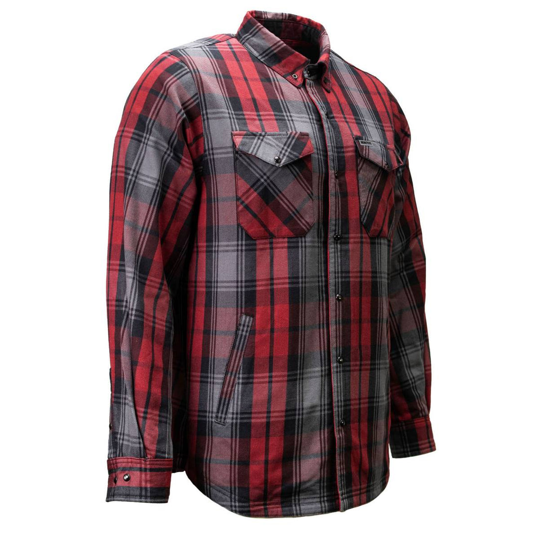 MMCC Men's Ricochet Reversible Flannel Shirt - 100% Cotton Snap Front Plaid w/ Chest and Hand Pockets - MNG11803