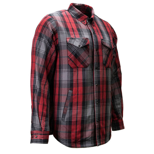 MMCC Men's Ricochet Reversible Flannel Shirt - 100% Cotton Snap Front Plaid w/ Chest and Hand Pockets - MNG11803