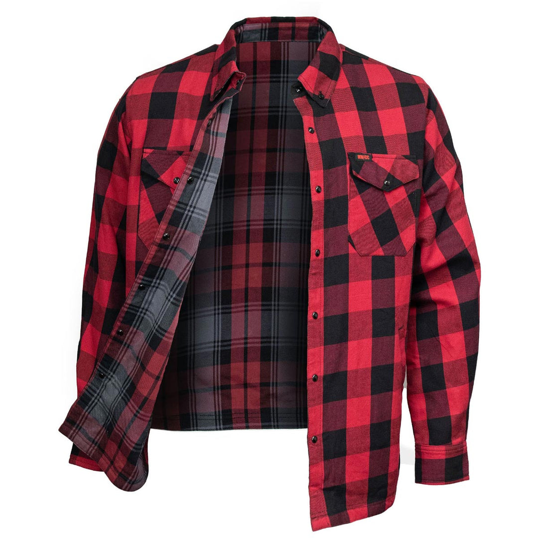 Milwaukee Motorcycle Clothing Co. Men's Reversible Plaid Flannel Shirt
