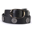 Milwaukee Leather MP7111 Men's Black Premium Leather 1.5 Inch Wide Belt with 12 Gauge Shell Emblems