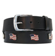 Milwaukee Leather Men's Freedom Line Black Leather Belt with USA Flag Emblems - 1.5 Inch - MP7140