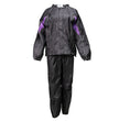 Milwaukee Leather MPL9601 Women's Black and Purple Water Resistant Rain Suit w/ Reflective Material and Hoodie