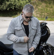 Milwaukee Leather MPM1621 Men's Grey CE Armored Long Sleeve Motorcycle Riders Shirt w/ Reinforced w/ Aramid Fibers
