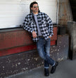 Milwaukee Leather MPM1638 Men's Black and White Checkered Flannel Motorcycle Riding Shirt