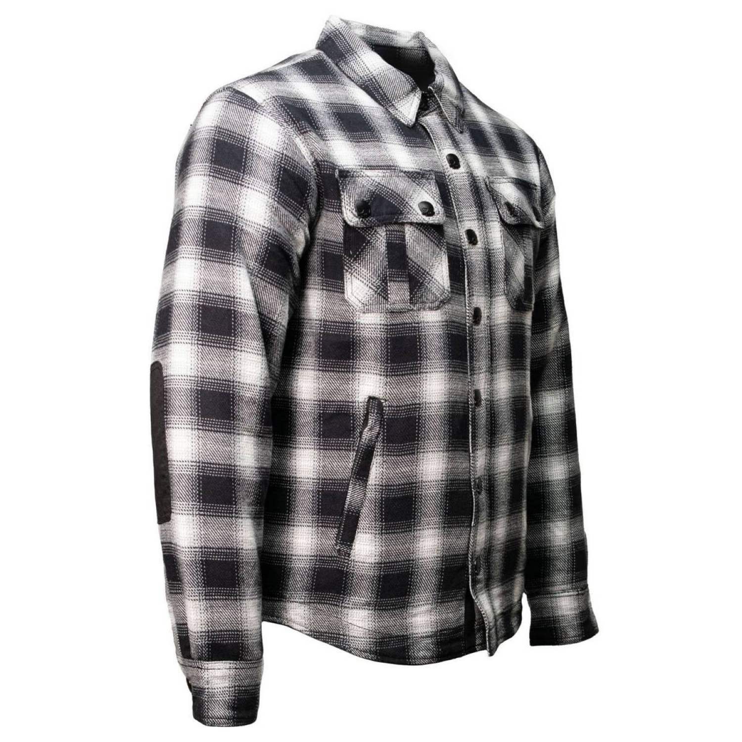 Milwaukee Leather MPM1638 Men's Black and White Checkered Flannel Motorcycle Riding Shirt