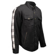 Milwaukee Leather Men’s Two-Tone CE Armored Flannel - Solid Front / Plaid Back - Reinforced w/ Aramid Fibers - MPM1672