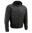 Milwaukee Leather Men's Flight 1300D Nylon Motorcycle Jacket with CE Armor and Removable Hoodie - MPM17017