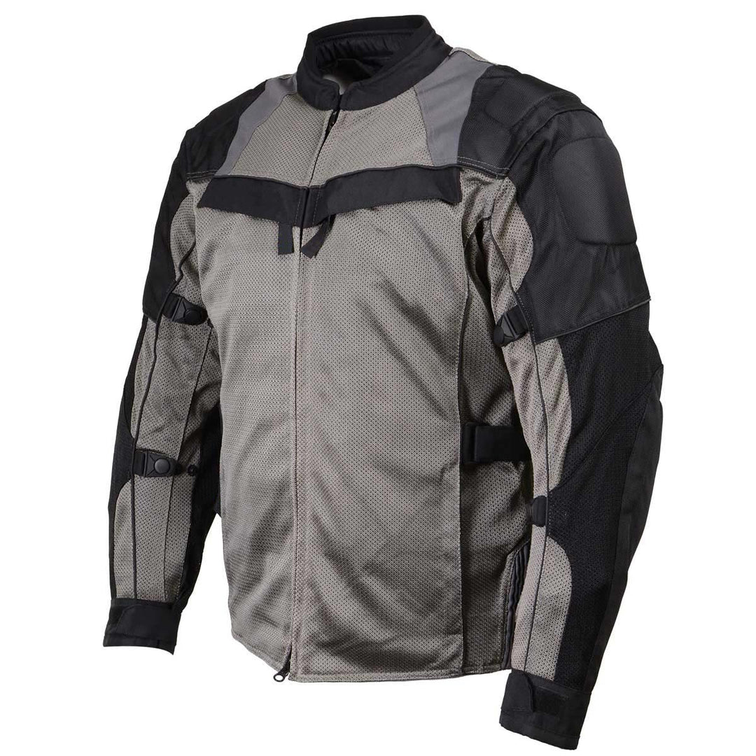 Milwaukee Leather Men's Venture Dark Grey/Black Textile Motorcycle Jacket w/ CE Armor - MPM17032