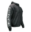 Milwaukee Leather Men's Bare Bones Black Reflective CE Armored Riding Hoodie, Shoulder and Elbow Armor - MPM1797