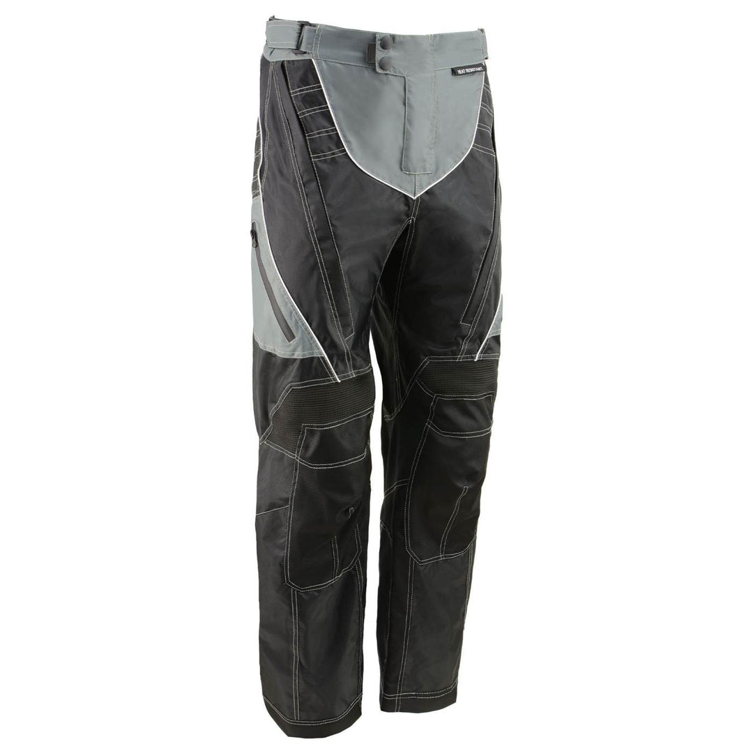 Milwaukee Leather MPM5730 Men's Black and Grey Tri-Tex Fabric Motorcycle Rider Pants w/ CE Armor Protection
