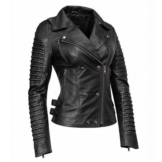 Milwaukee Leather Women's Velvet Vixen Black Lambskin Jacket, SFL2802
