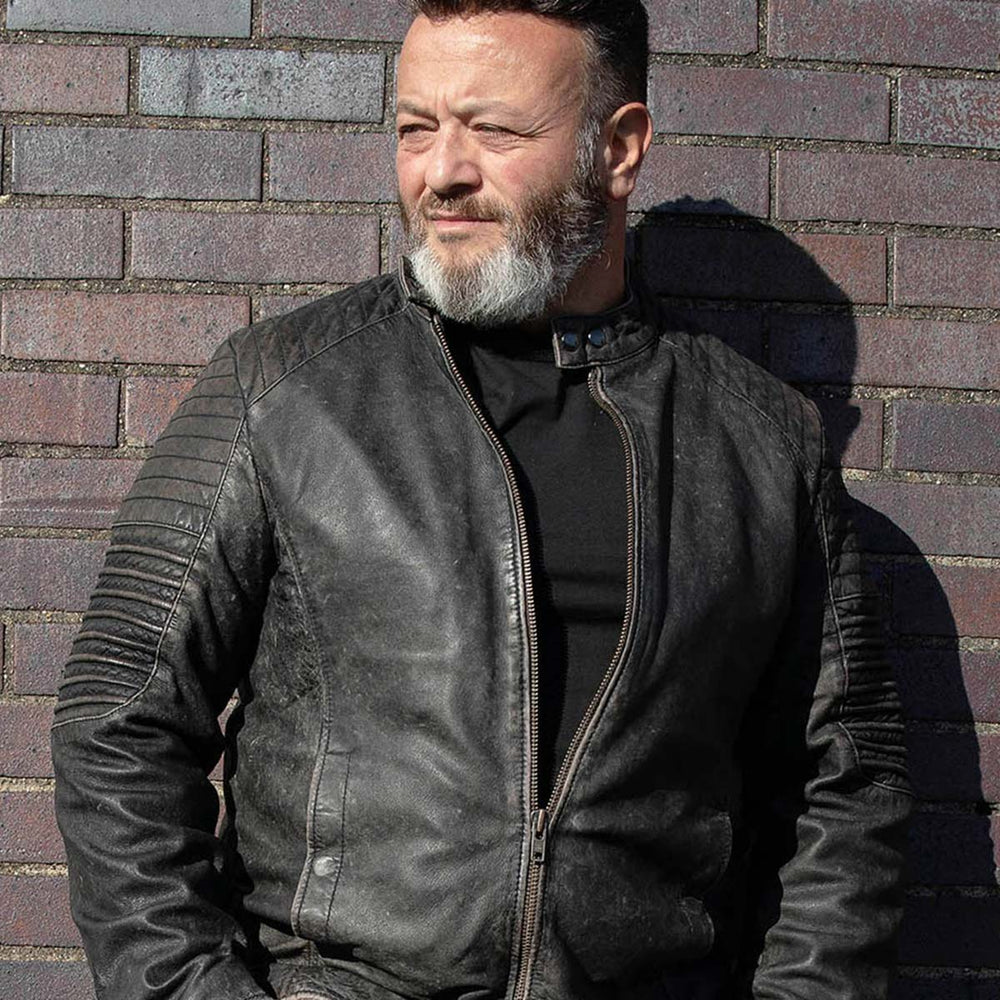 Milwaukee Leather Vintage SFM1808 Men's Brown Leather Seamed Shoulder Zipper Front Jacket