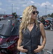 Milwaukee Leather MLL4546 Women's Black Premium Leather Lightweight V-Neck Motorcycle Rider Vest w/ Side Laces
