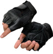 Milwaukee Leather SH217 Men's Black Leather Gel Padded Palm Fingerless Motorcycle Hand Gloves W/ Breathable ‘Mesh Material’