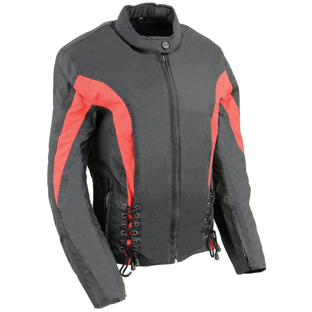 Nexgen Riding Jacket Nexgen SH2188 Women's Black and Red Textile Motorcycle Riding Jacket ...