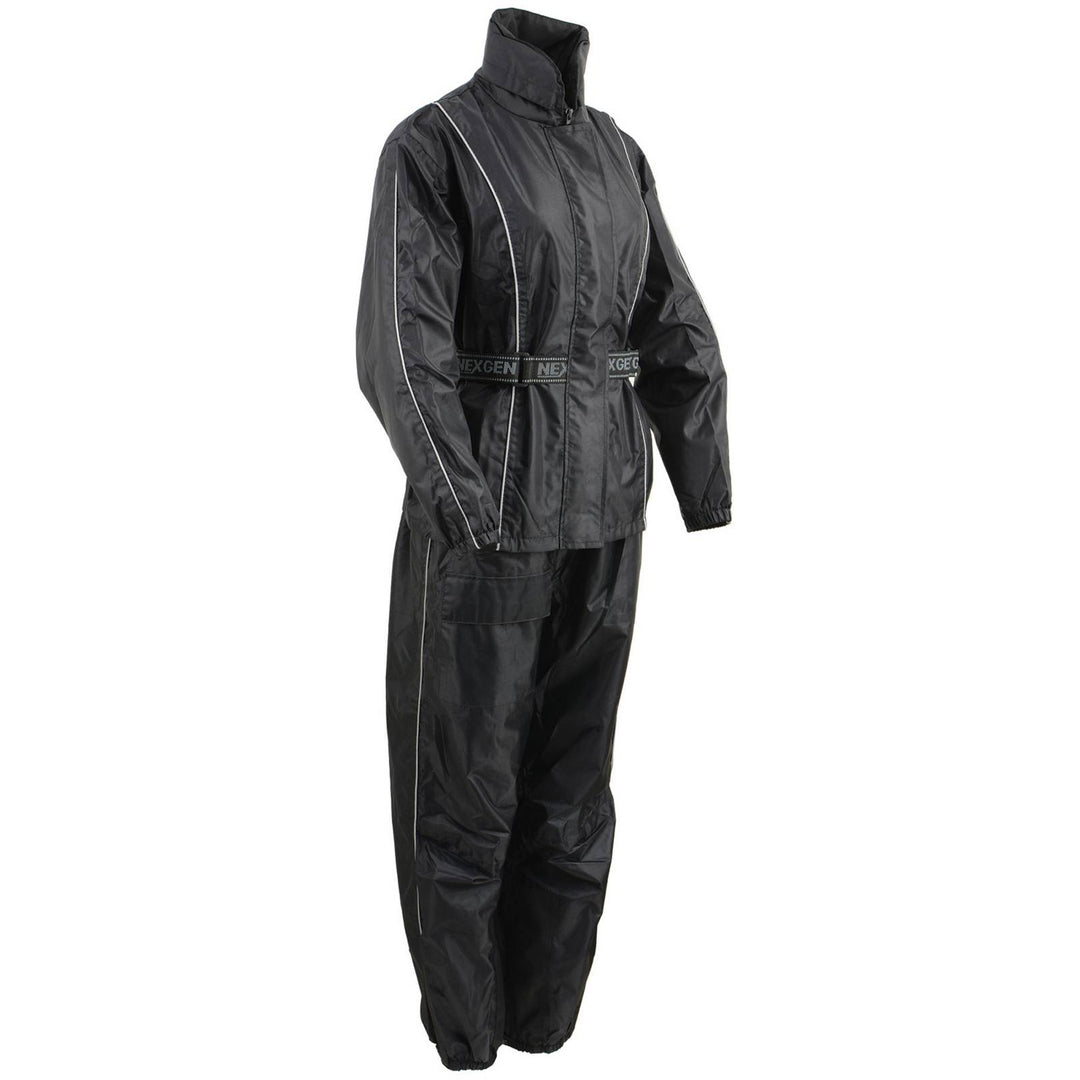 NexGen SH2215L Women's Lightweight Oxford Nylon Black Water Resistant Rain Suit