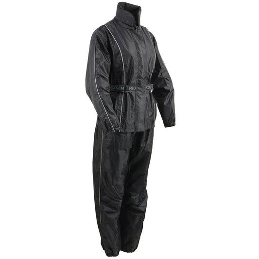 NexGen SH2215L Women's Lightweight Oxford Nylon Black Water Resistant Rain Suit