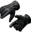Milwaukee Leather SH234 Men's Black Thermal Lined Leather Motorcycle Gloves w/ Cinch Wrist Closure