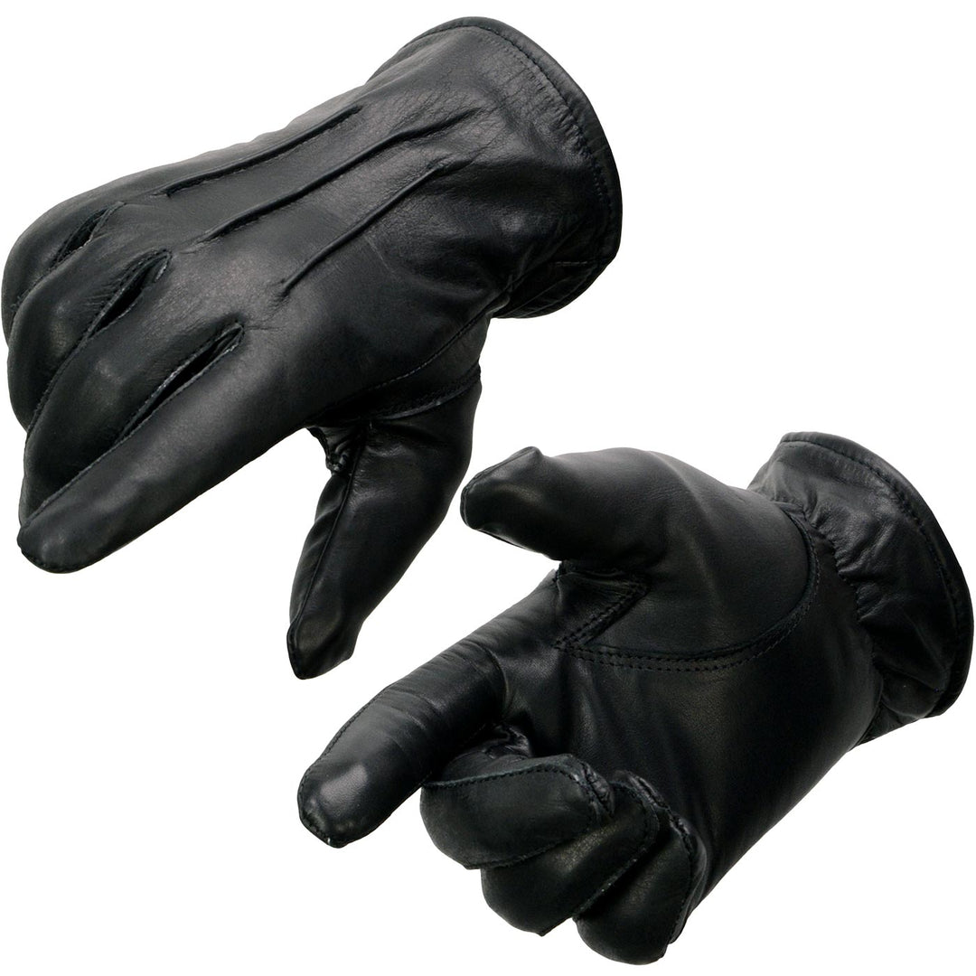 Milwaukee Leather SH234 Men's Black Thermal Lined Leather Motorcycle Gloves w/ Cinch Wrist Closure