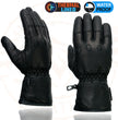 Milwaukee Leather Men's Black Gauntlet Motorcycle Gloves-Black Soft Leather Waterproof Cinch Wrist Closure-SH293