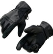 Milwaukee Leather SH296 Men's Black Leather Mesh Racing Motorcycle Hand Gloves W/ Padded Knuckle