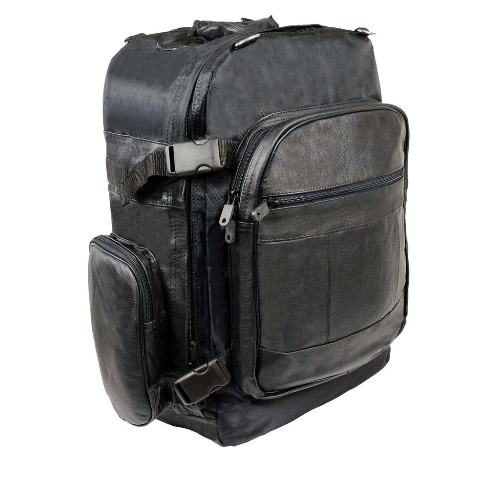black leather backpack with silver milwaukee SH540 Medium Size Leather and Textile Motorcycle Sissy Bar Back Pack Bag A-Series™ 2.0 Quick Top including phthalate Color:atomic clown JS0A4QUEEX0
