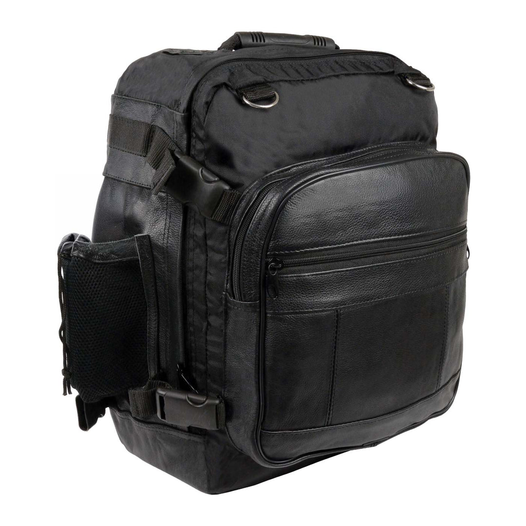 Milwaukee Leather SH540 Medium Black Size Leather and Textile Motorcycle Sissy Bar Back Pack Bag