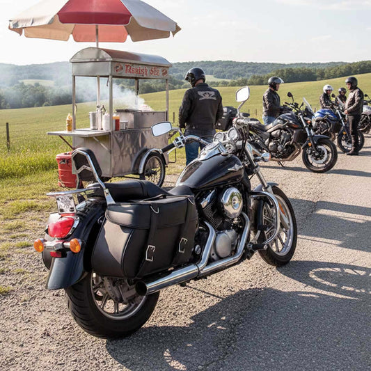 Milwaukee Leather SH57401ZB Black Large Zip-Off PVC Throw Over Motorcycle Saddlebags