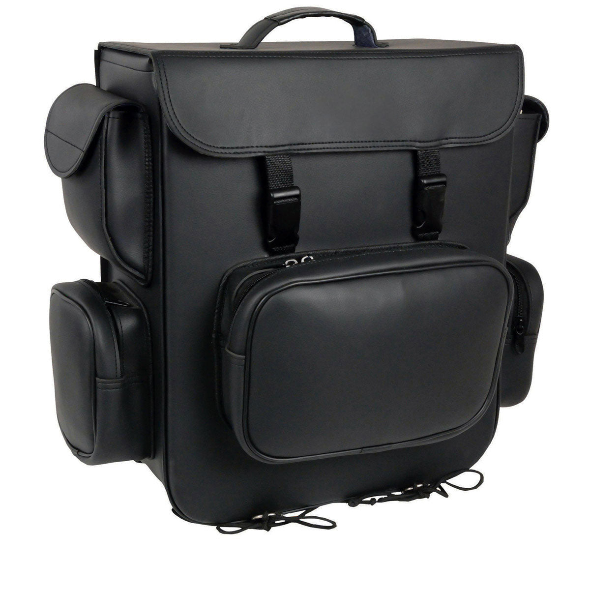 Milwaukee Leather SH584 Large Black PVC Motorcycle Sissy Bar Bag