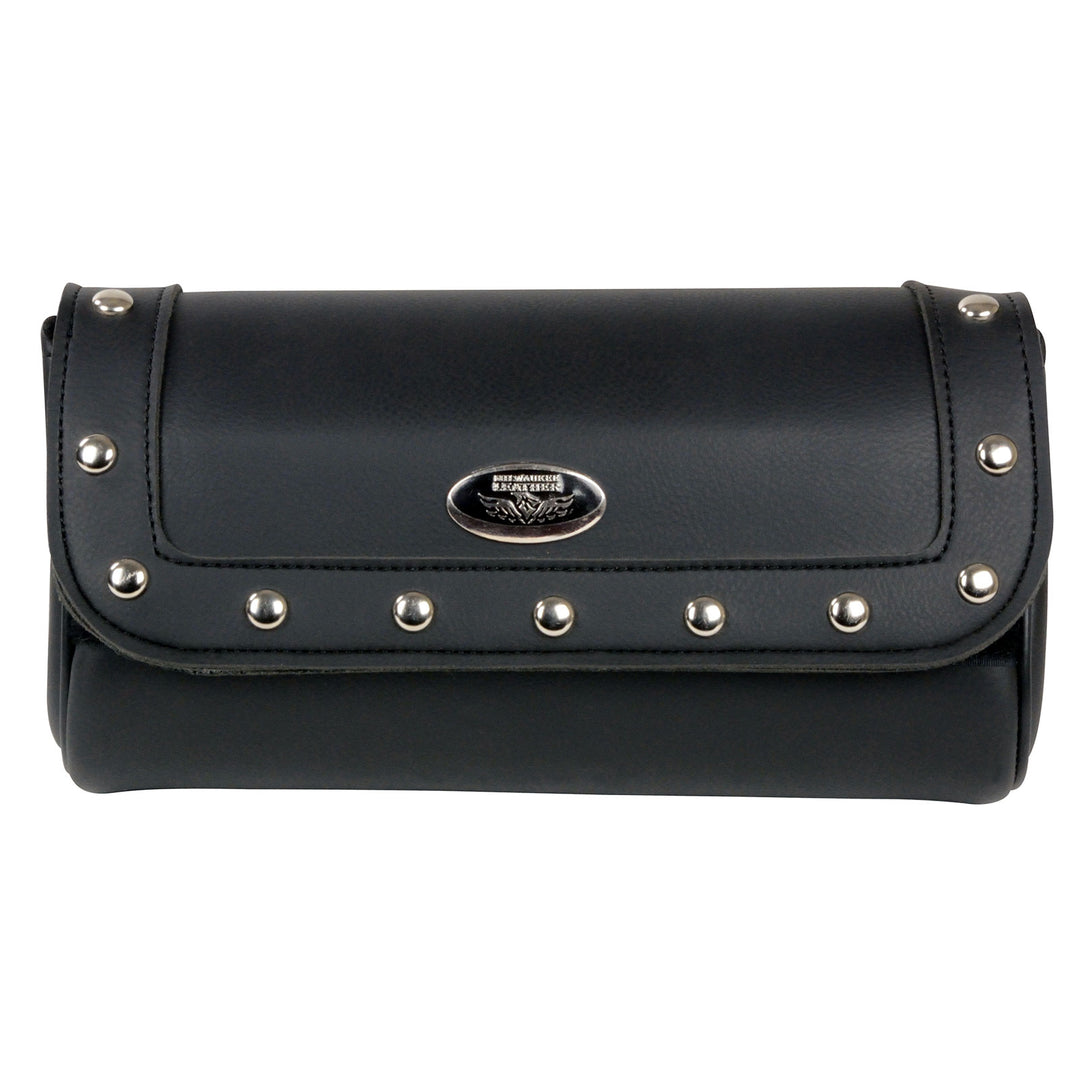 Milwaukee Leather SH614 Black PVC Large Riveted Motorcycle Tool Bag