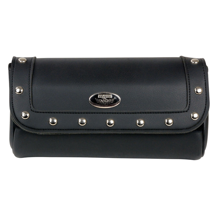 Milwaukee Leather SH614 Black PVC Large Riveted Motorcycle Tool Bag