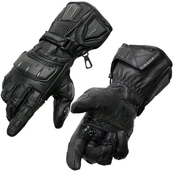 Milwaukee Leather SH717 Men's Black Leather Gauntlet Racing