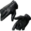 Milwaukee Leather SH722 Women's Black Unlined Leather Lightweight Motorcycle Hand Gloves W/ Wrist Zipper Closure