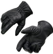 Milwaukee Leather SH734 Men's Black Thermal Lined Leather Motorcycle Gloves w/ Cinch Wrist Closure