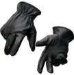 Milwaukee Leather SH858 Men's Thermal Lined USA Deerskin Black Leather Motorcycle Gloves w/ Cinch Wrist Closure