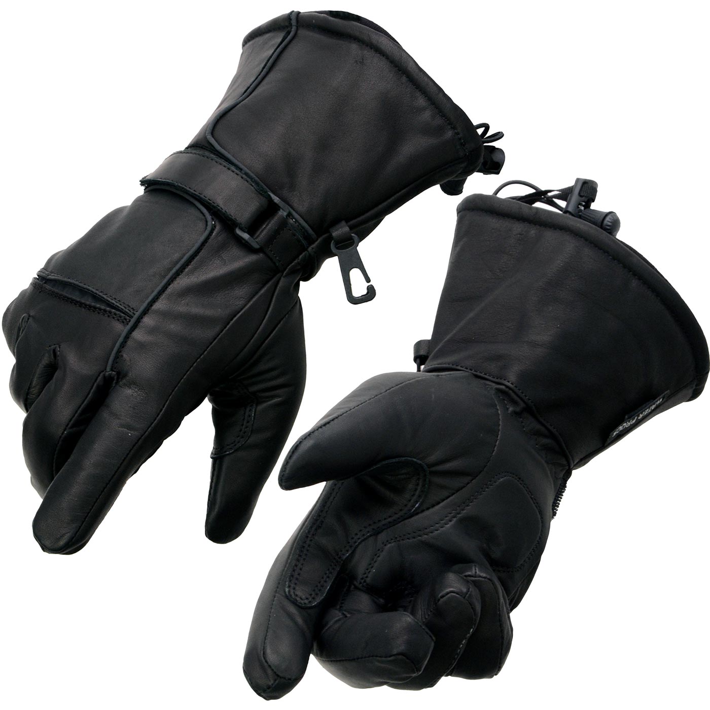 Milwaukee Leather Men's Black Soft Leather Gauntlet Motorcycle
