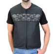 Hot Leathers VSM2003 Men's Black 'Ancient Skulls' Conceal and Carry Leather Vest