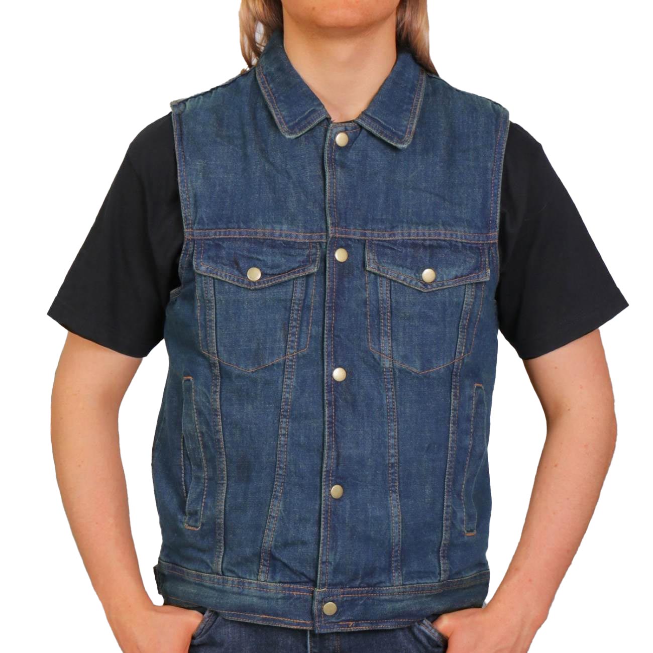 Hot Leathers VSM6001 Men's Blue Denim Vest – Milwaukee Motorcycle