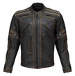 Milwaukee Leather Men's Matte Black Street CE Armored Motorcycle Vented Jacket - Reflective - LKM17012