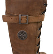 Milwaukee Leather Women's Brown Leather 14” Tall Motorcycle Lace-Up High-Rise Boots MBL9358